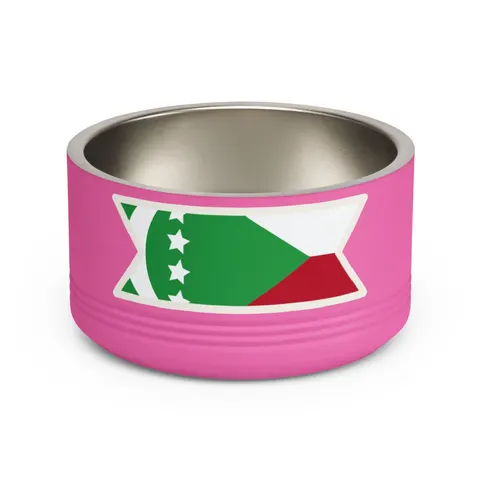 Comoros Green Triangle & Stripes Pet Bowl — front view