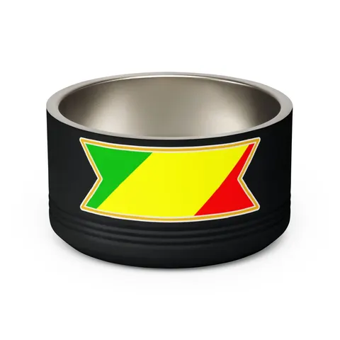 Republic of the Congo Diagonal Tricolor Pet Bowl — back view