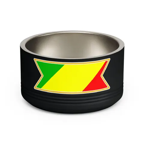 Republic of the Congo Diagonal Tricolor Pet Bowl — front view