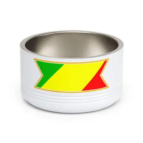 Republic of the Congo Diagonal Tricolor Pet Bowl — front view