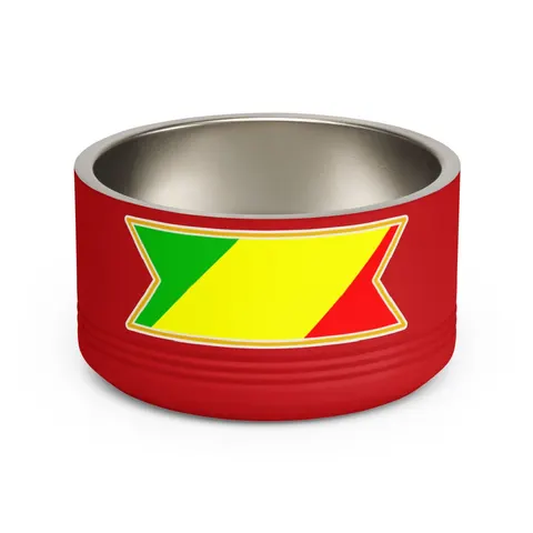 Republic of the Congo Diagonal Tricolor Pet Bowl — front view