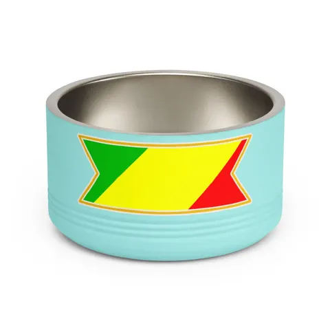 Republic of the Congo Diagonal Tricolor Pet Bowl — front view