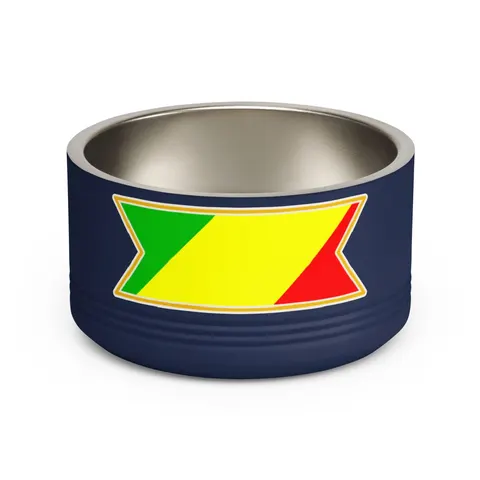 Republic of the Congo Diagonal Tricolor Pet Bowl — front view