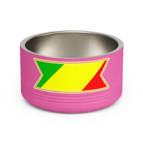 Republic of the Congo Diagonal Tricolor Pet Bowl — front view