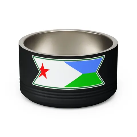 Djibouti Blue Green Triangle Pet Bowl — back view