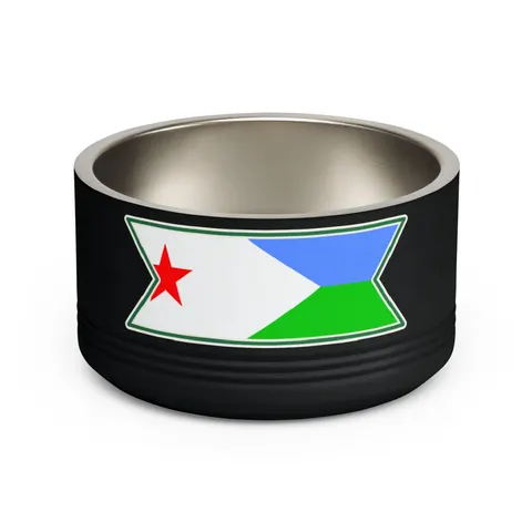 Djibouti Blue Green Triangle Pet Bowl — front view