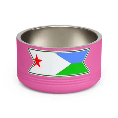 Djibouti Blue Green Triangle Pet Bowl — front view