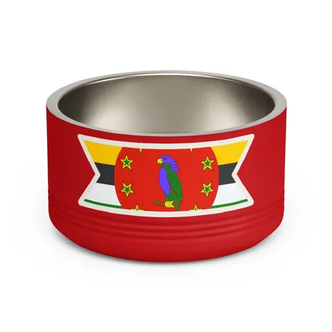 Dominica Green Cross & Circle Pet Bowl — front view