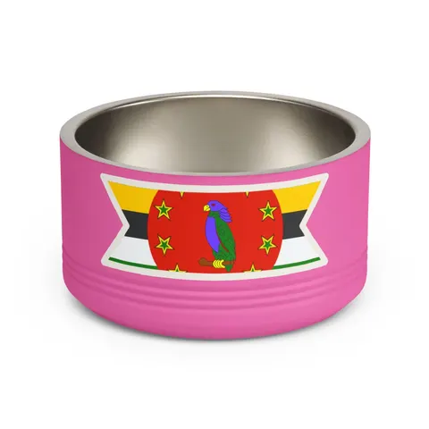 Dominica Green Cross & Circle Pet Bowl — front view