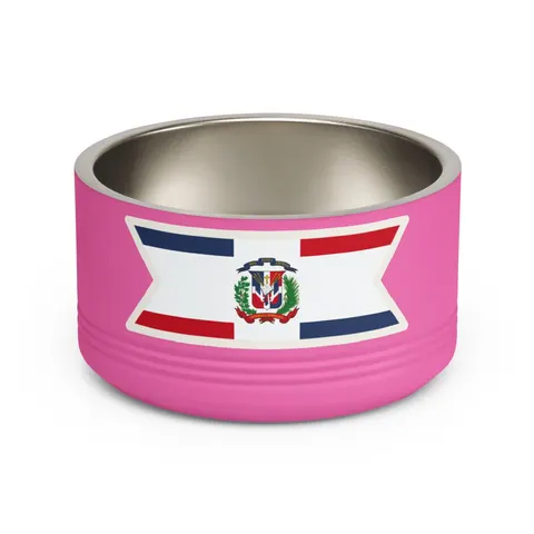 Dominican Republic Cross & Quarters Pet Bowl — front view