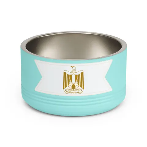 Egypt Red White Black Emblem Pet Bowl — front view