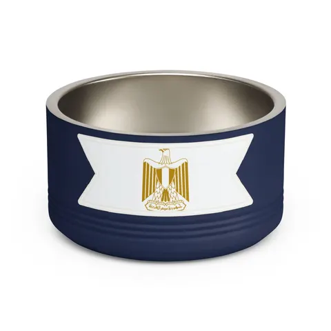Egypt Red White Black Emblem Pet Bowl — front view