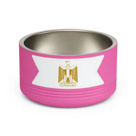 Egypt Red White Black Emblem Pet Bowl — front view