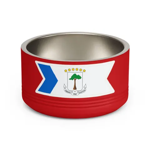 Equatorial Guinea Tricolor & Triangle Pet Bowl — front view