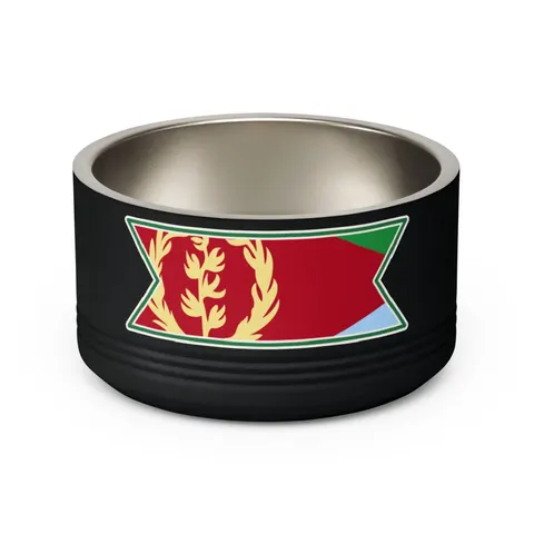 Eritrea Red Triangle & Wreath Pet Bowl — back view