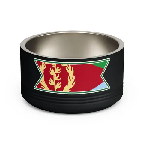 Eritrea Red Triangle & Wreath Pet Bowl — front view