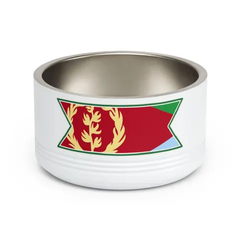 Eritrea Red Triangle & Wreath Pet Bowl — front view