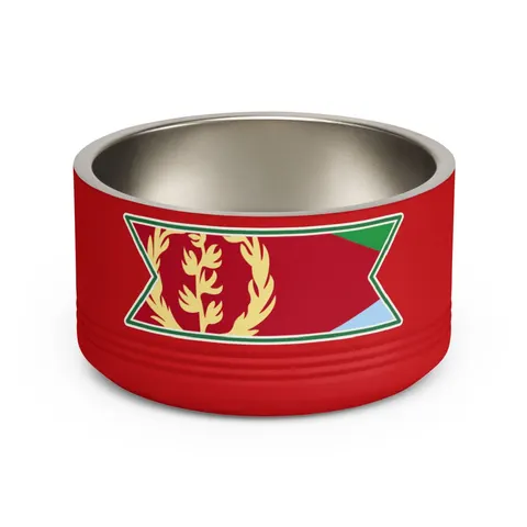 Eritrea Red Triangle & Wreath Pet Bowl — front view