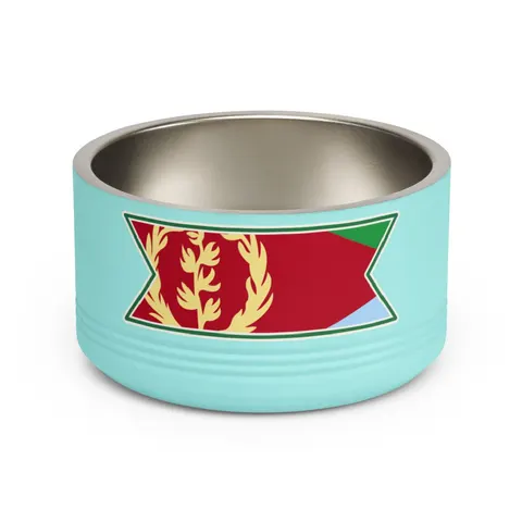 Eritrea Red Triangle & Wreath Pet Bowl — front view