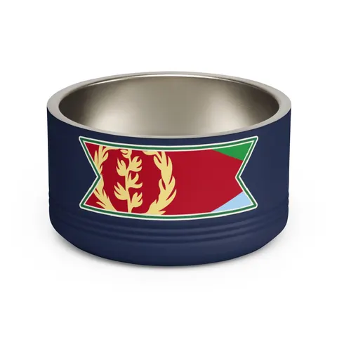 Eritrea Red Triangle & Wreath Pet Bowl — front view