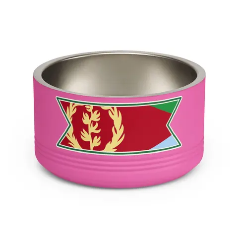 Eritrea Red Triangle & Wreath Pet Bowl — front view