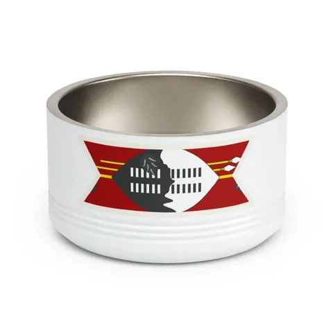 Eswatini Blue Red Yellow Shield Pet Bowl — front view