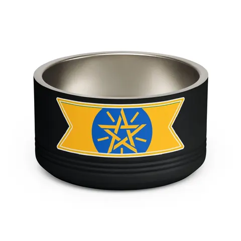 Ethiopia Green Yellow Red Pet Bowl — front view