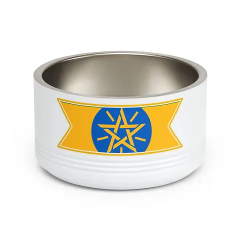 Ethiopia Green Yellow Red Pet Bowl — front view