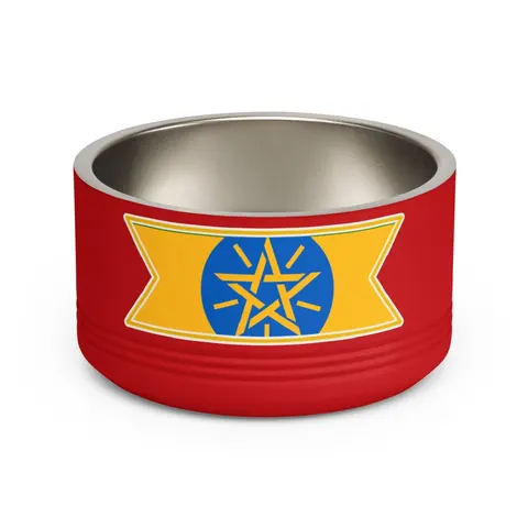 Ethiopia Green Yellow Red Pet Bowl — front view