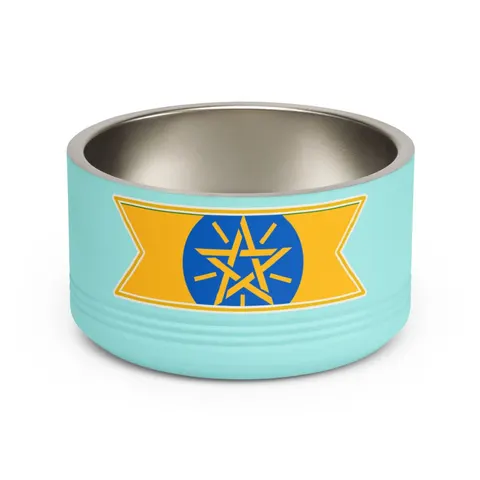 Ethiopia Green Yellow Red Pet Bowl — front view