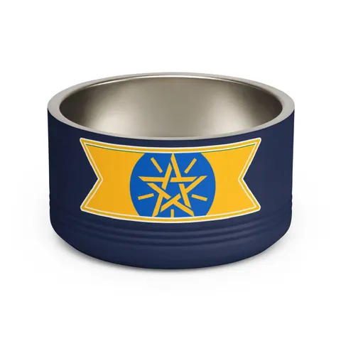 Ethiopia Green Yellow Red Pet Bowl — front view