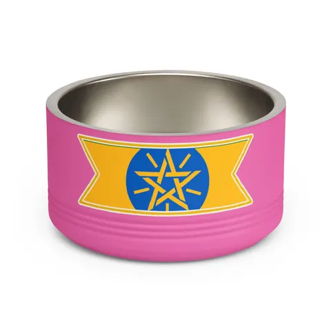 Ethiopia Green Yellow Red Pet Bowl — front view