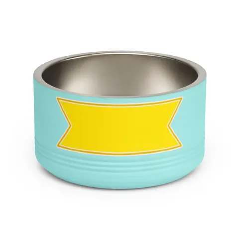 Gabon Green Yellow Blue Pet Bowl — front view