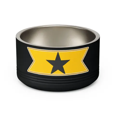 Ghana Red Gold Green & Star Pet Bowl — back view