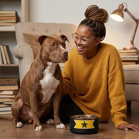 Ghana Red Gold Green & Star Pet Bowl