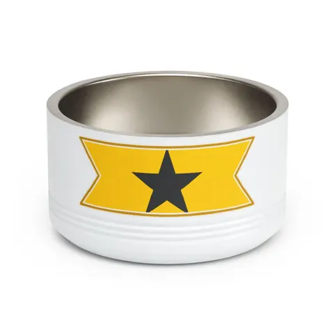 Ghana Red Gold Green & Star Pet Bowl — front view