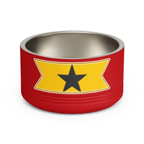 Ghana Red Gold Green & Star Pet Bowl — front view
