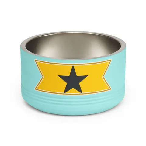 Ghana Red Gold Green & Star Pet Bowl — front view