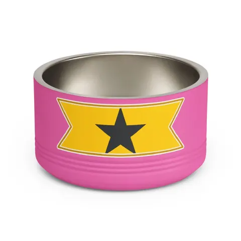 Ghana Red Gold Green & Star Pet Bowl — front view