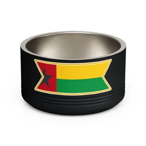 Guinea-Bissau Red Yellow Green Star Pet Bowl — front view