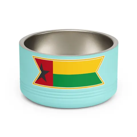 Guinea-Bissau Red Yellow Green Star Pet Bowl — front view