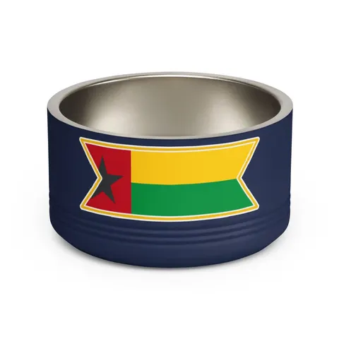 Guinea-Bissau Red Yellow Green Star Pet Bowl — front view