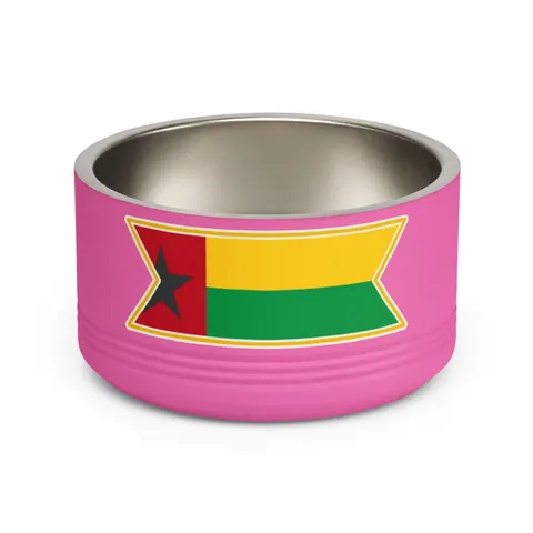 Guinea-Bissau Red Yellow Green Star Pet Bowl — front view