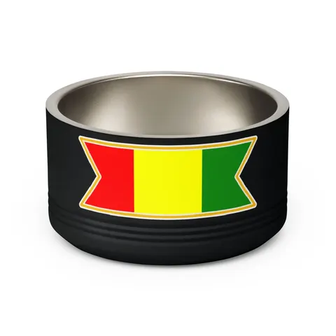 Guinea Red Yellow Green Pet Bowl — back view