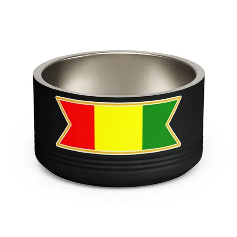 Guinea Red Yellow Green Pet Bowl — front view