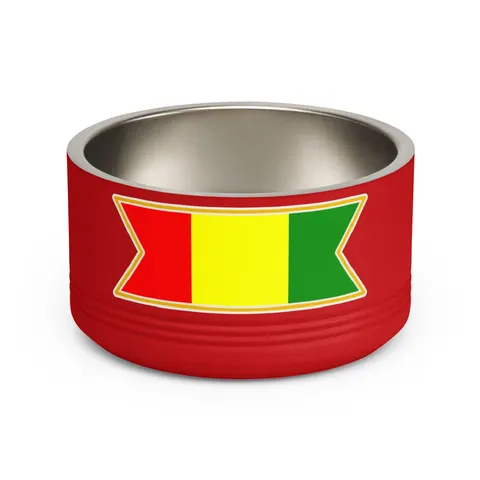 Guinea Red Yellow Green Pet Bowl — front view