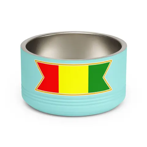 Guinea Red Yellow Green Pet Bowl — front view