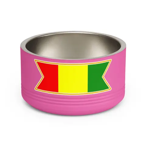 Guinea Red Yellow Green Pet Bowl — front view