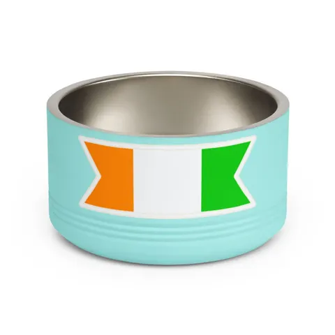 Côte d’Ivoire Orange White Green Pet Bowl — front view