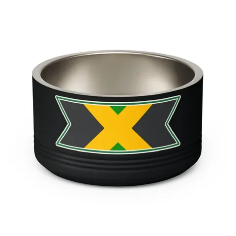Jamaica Gold Cross Pet Bowl — back view